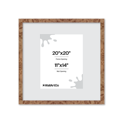 20" x 20" Caramel Burlwood Lucca Wall Frame