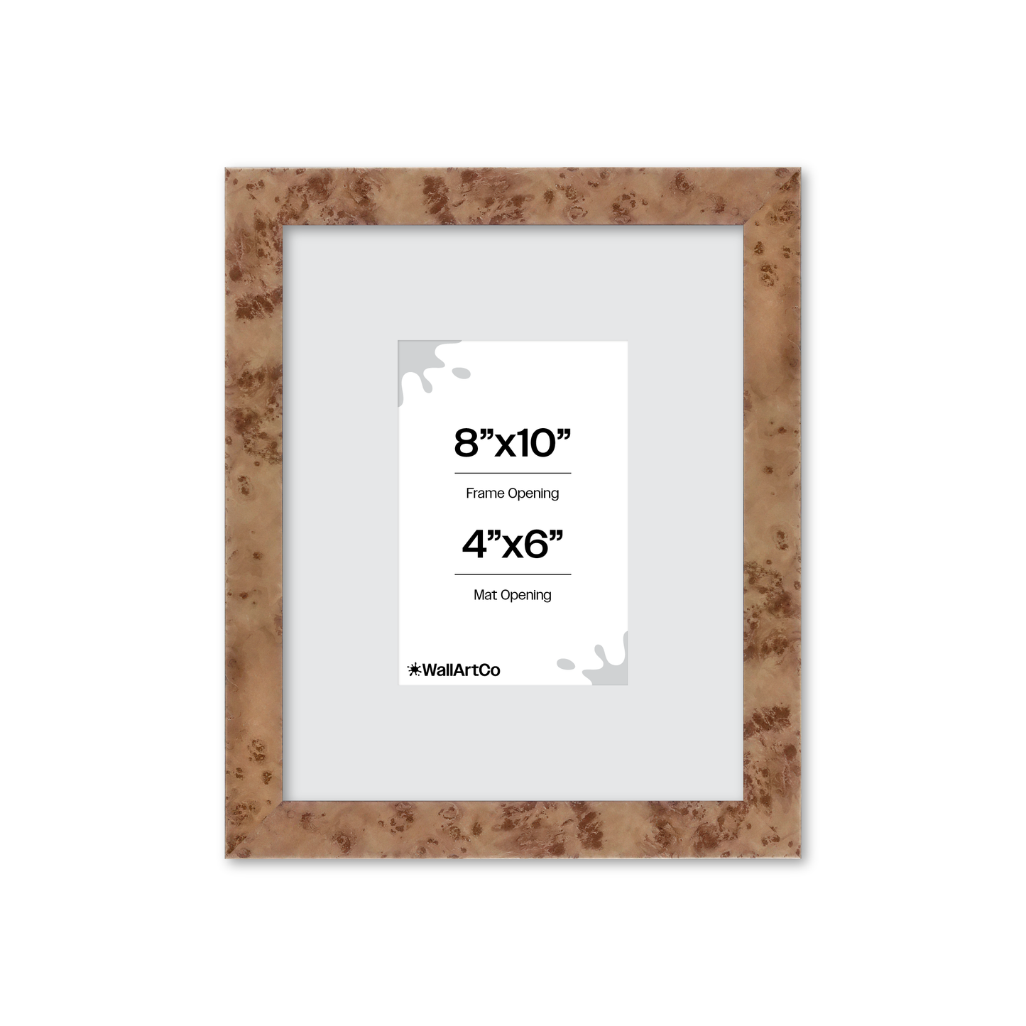 8" x 10" Caramel Burlwood Lucca Wall Frame