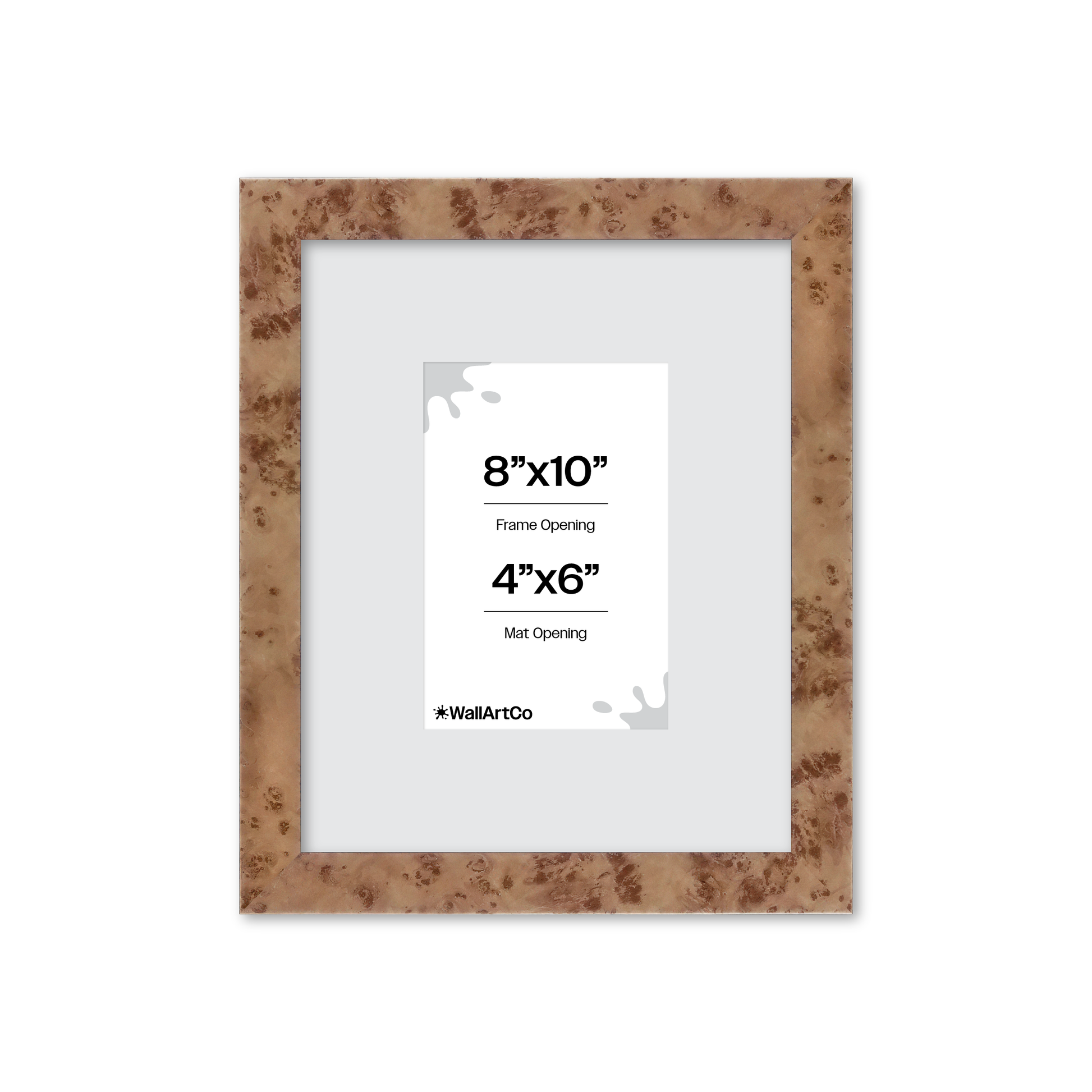 8" x 10" Caramel Burlwood Lucca Wall Frame