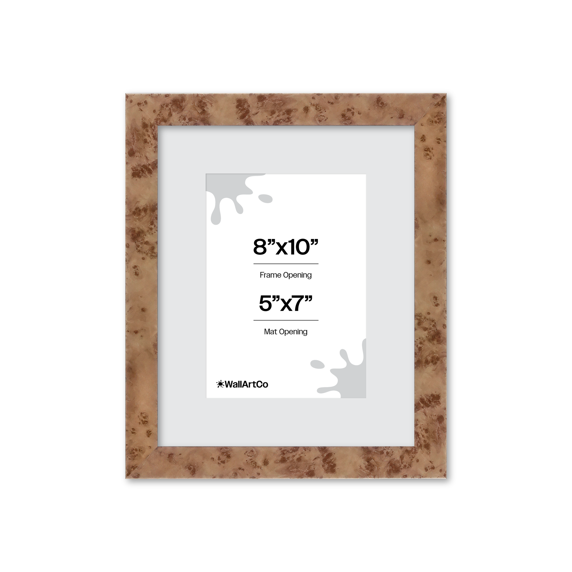 8" x 10" Caramel Burlwood Lucca Wall Frame