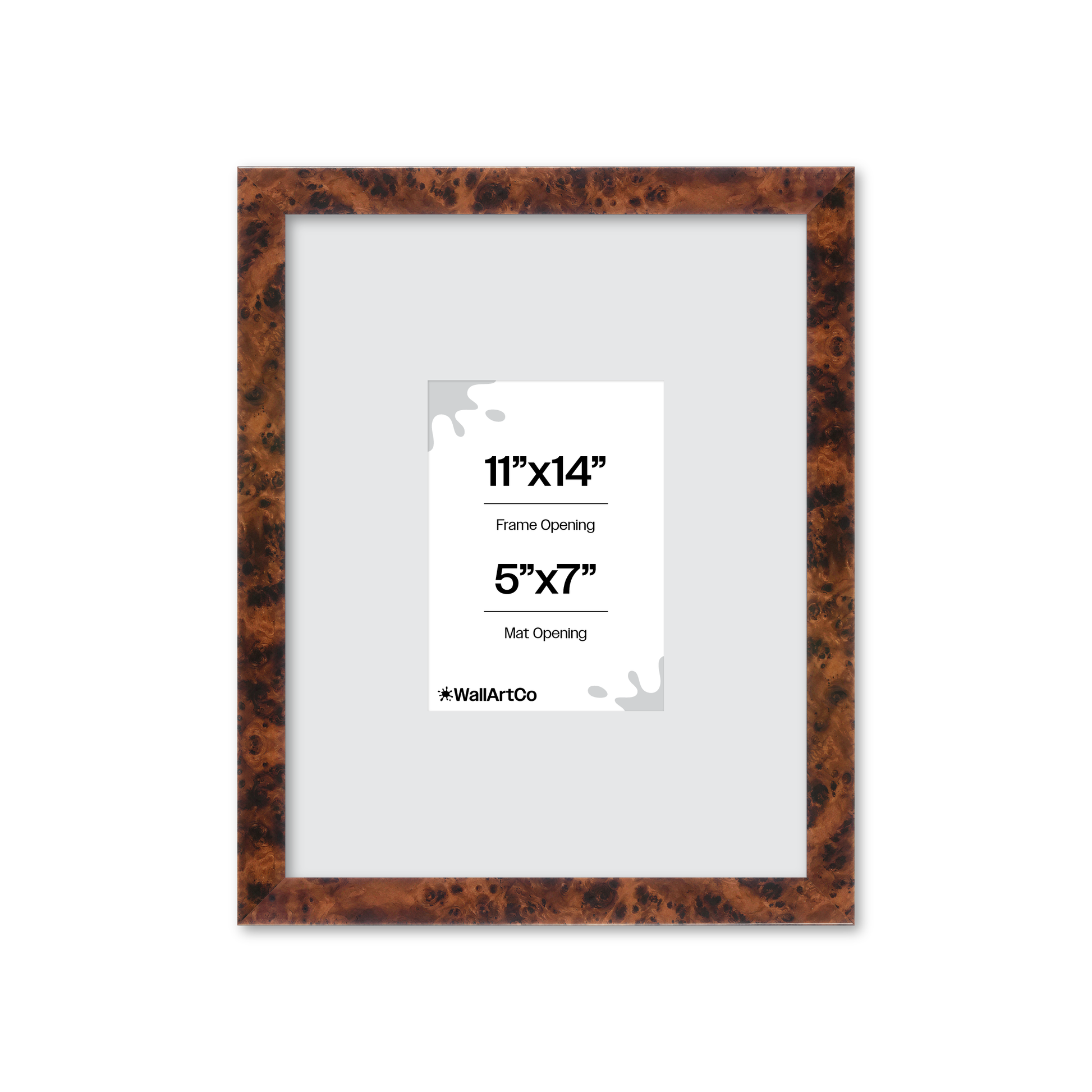 11" x 14" Amber Burlwood Lucca Wall Frame