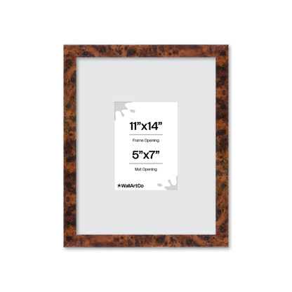 11" x 14" Amber Burlwood Lucca Wall Frame
