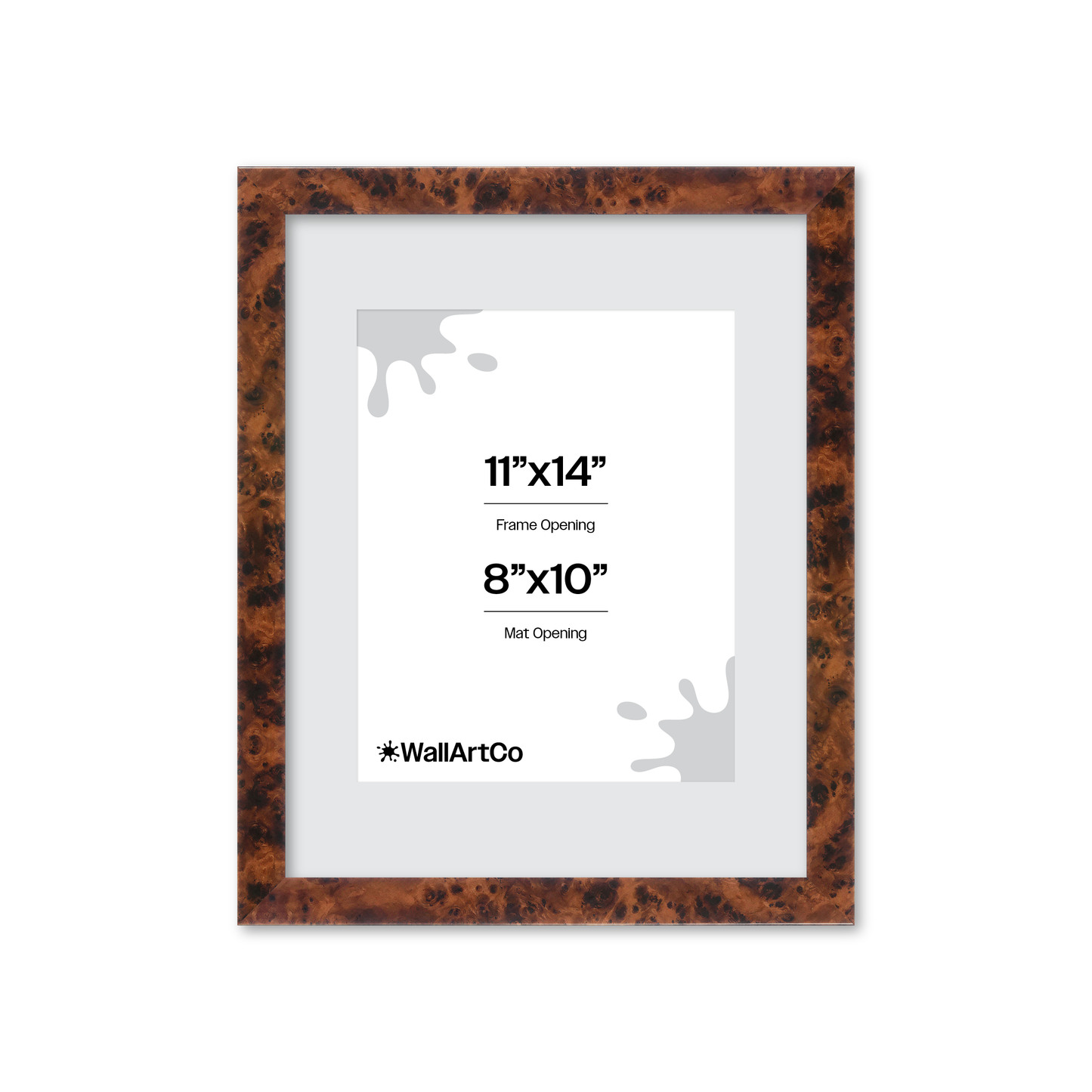 11" x 14" Amber Burlwood Lucca Wall Frame