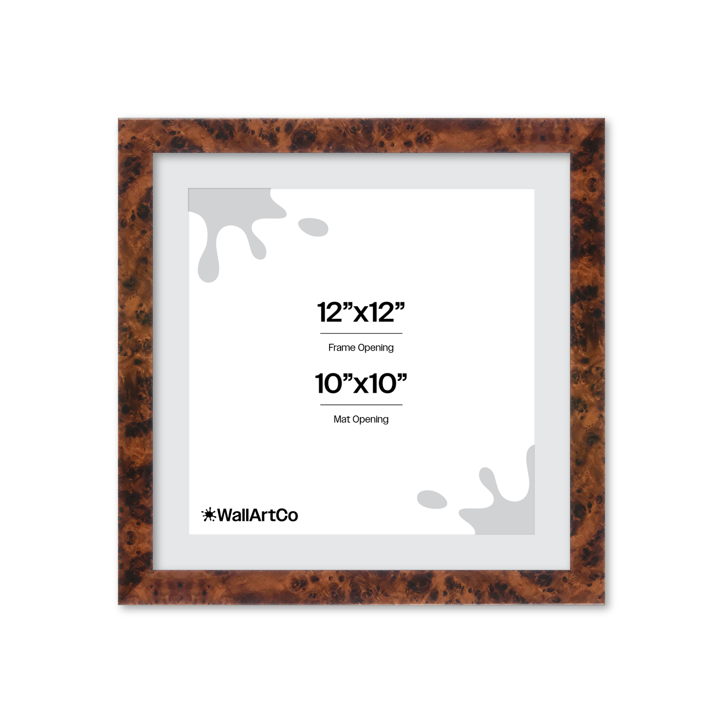 12" x 12" Amber Burlwood Lucca Wall Frame