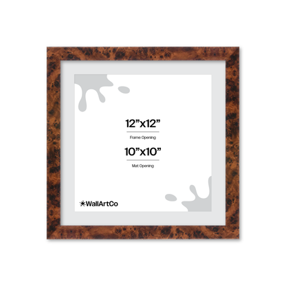 12" x 12" Amber Burlwood Lucca Wall Frame