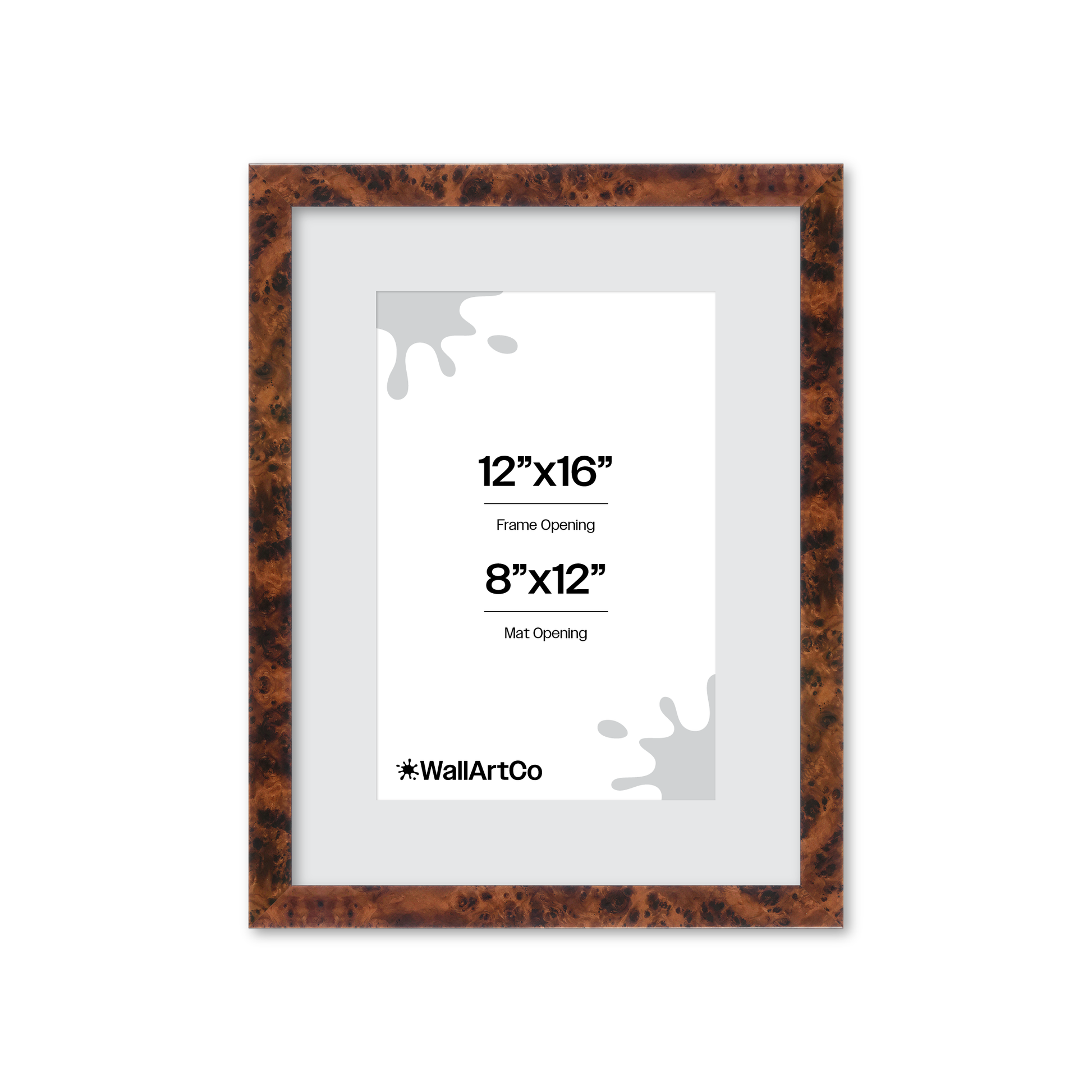 12" x 16" Amber Burlwood Lucca Wall Frame