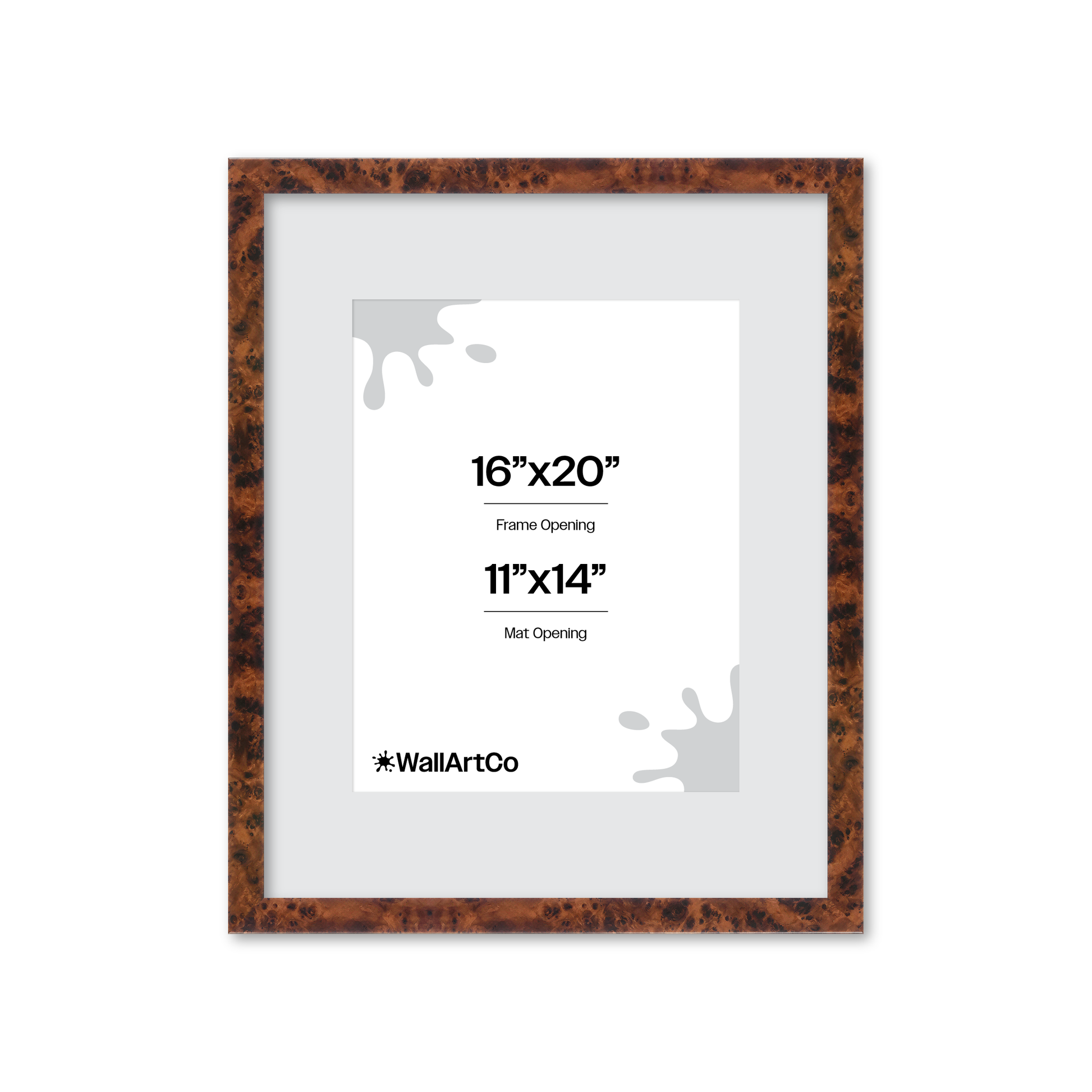 16" x 20" Amber Burlwood Lucca Wall Frame