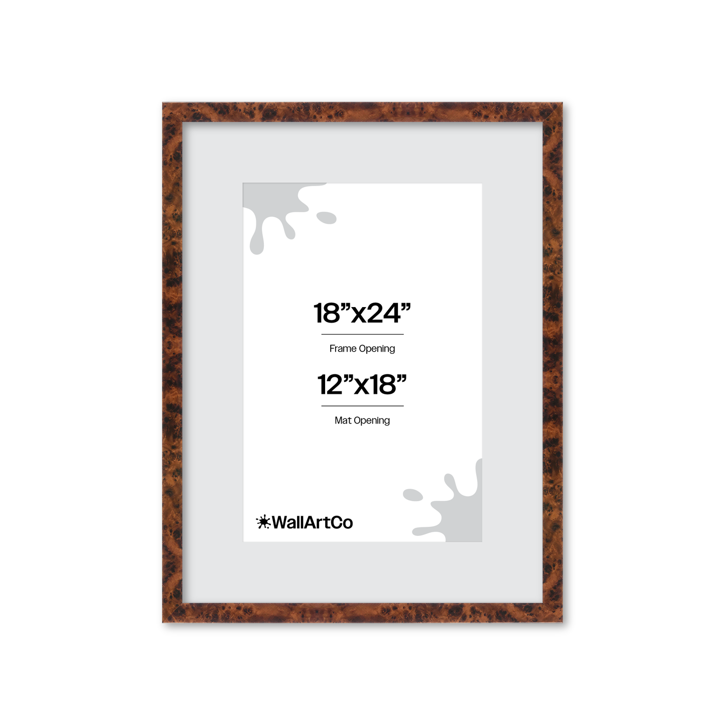 18" x 24" Amber Burlwood Lucca Wall Frame