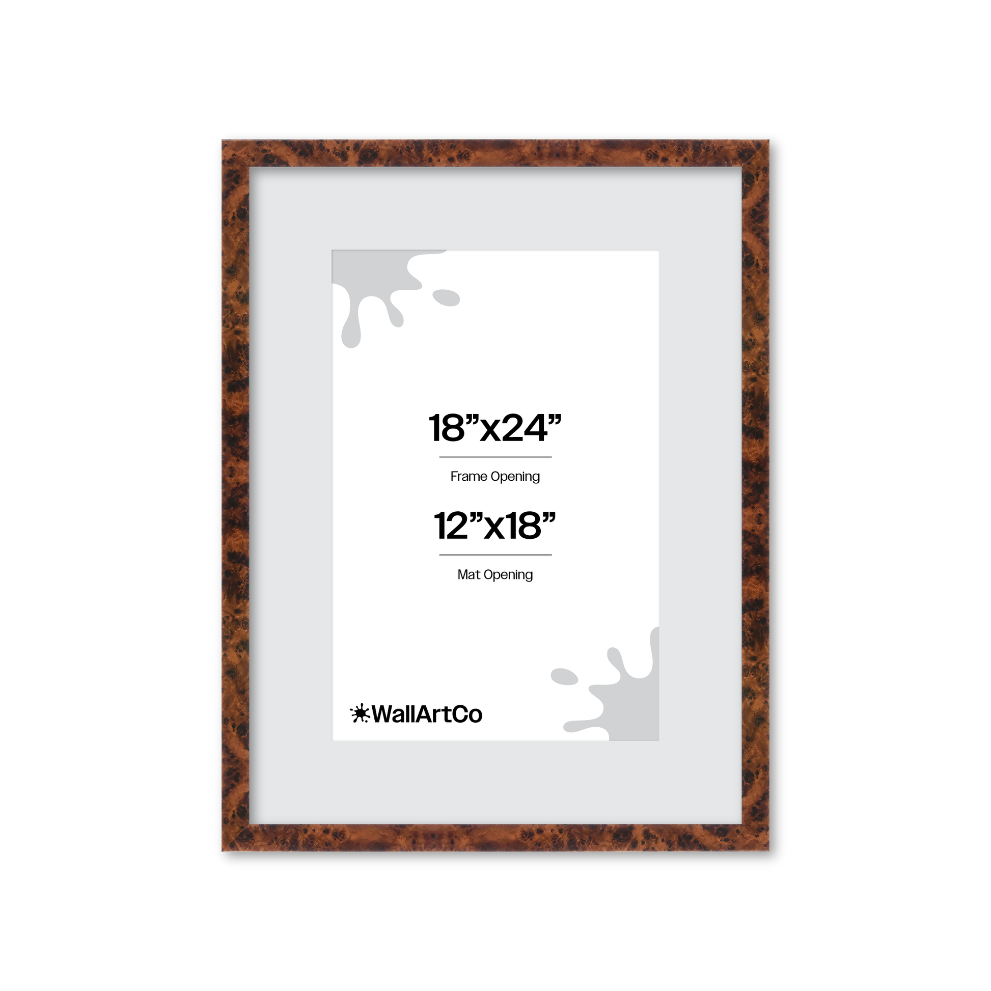 18" x 24" Amber Burlwood Lucca Wall Frame