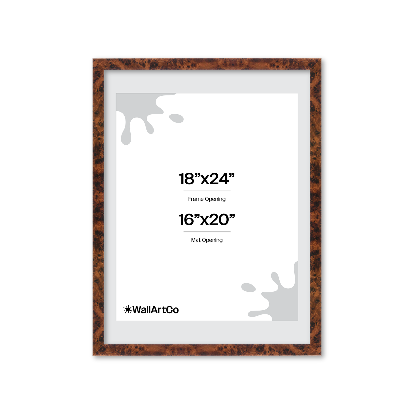 18" x 24" Amber Burlwood Lucca Wall Frame