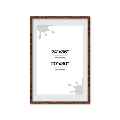 24" x 36" Amber Burlwood Lucca Wall Frame