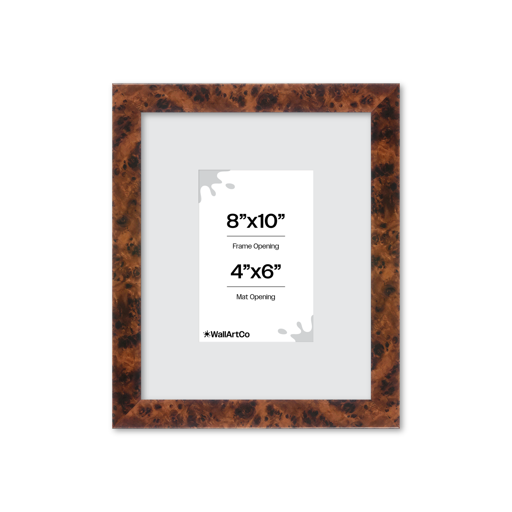 8" x 10" Amber Burlwood Lucca Wall Frame
