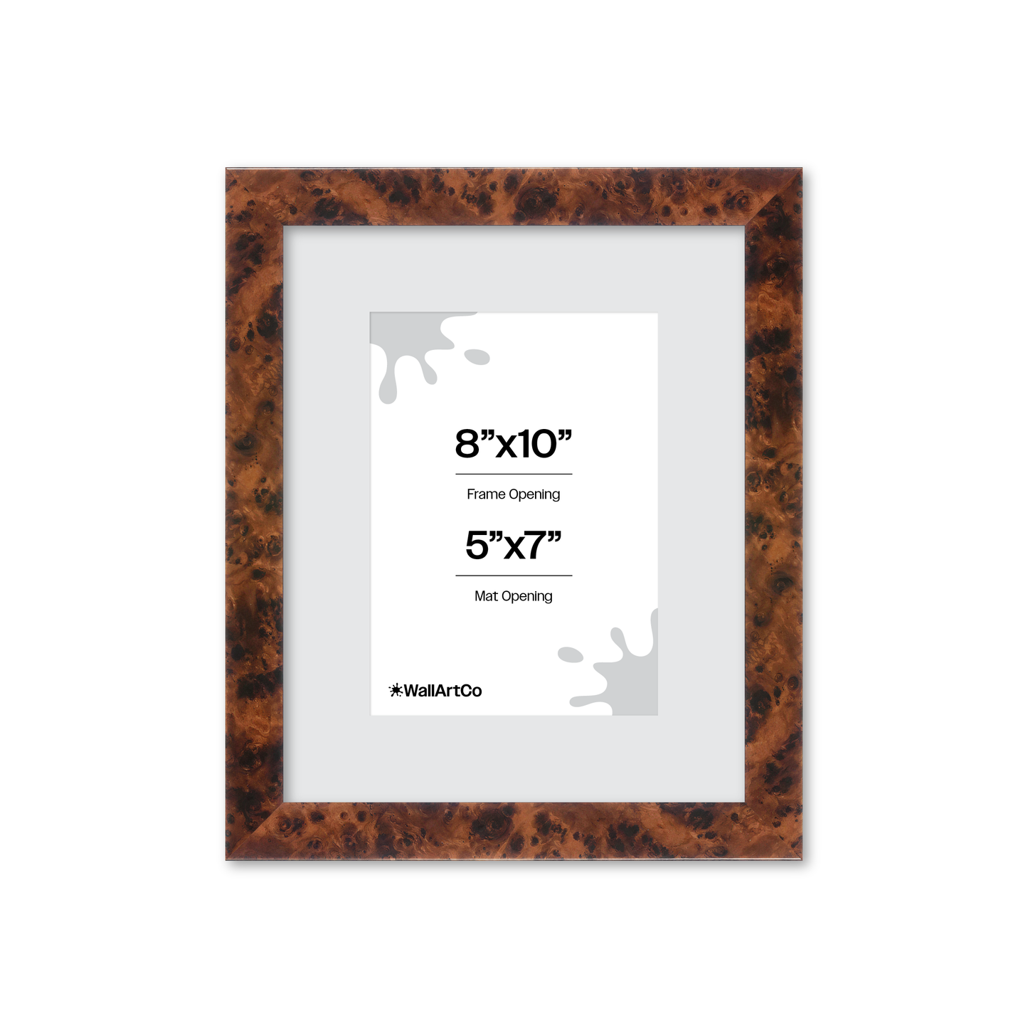 8" x 10" Amber Burlwood Lucca Wall Frame