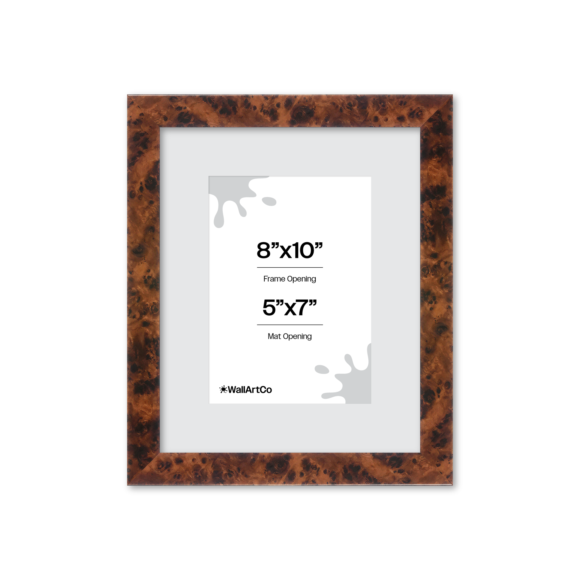 8" x 10" Amber Burlwood Lucca Wall Frame