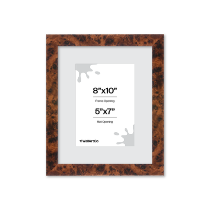 8" x 10" Amber Burlwood Lucca Wall Frame