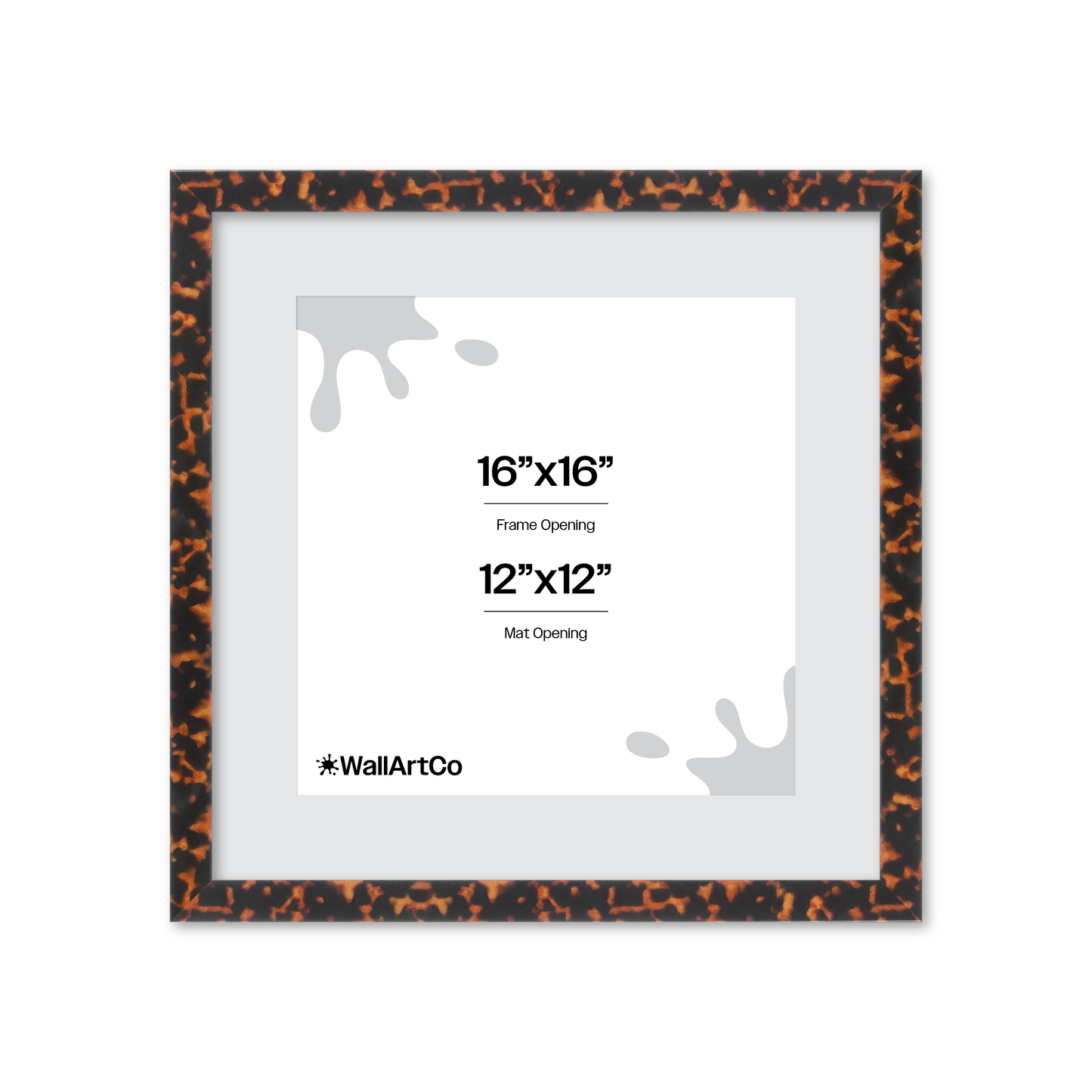 16" x 16" Tortoise Burlwood Lucca Wall Frame