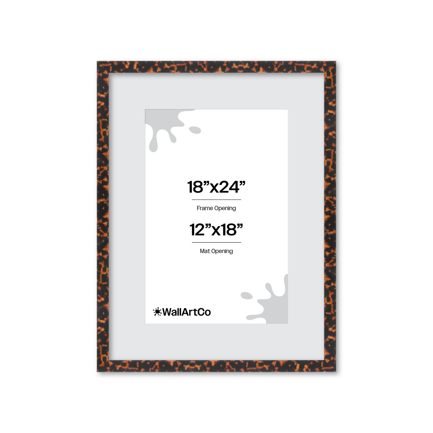 18" x 24" Tortoise Burlwood Lucca Wall Frame