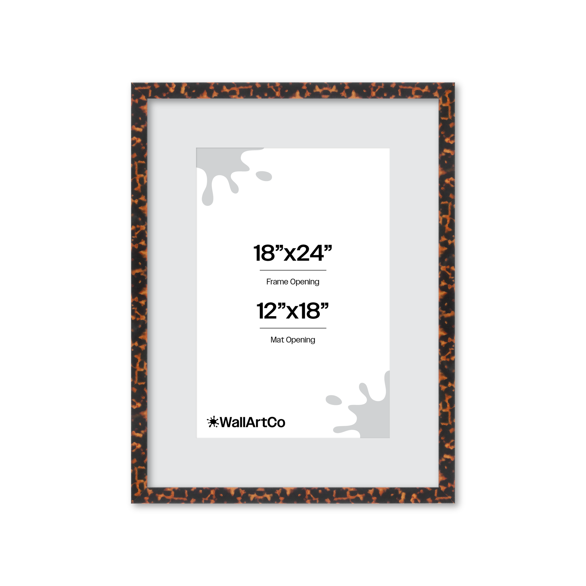 18" x 24" Tortoise Burlwood Lucca Wall Frame