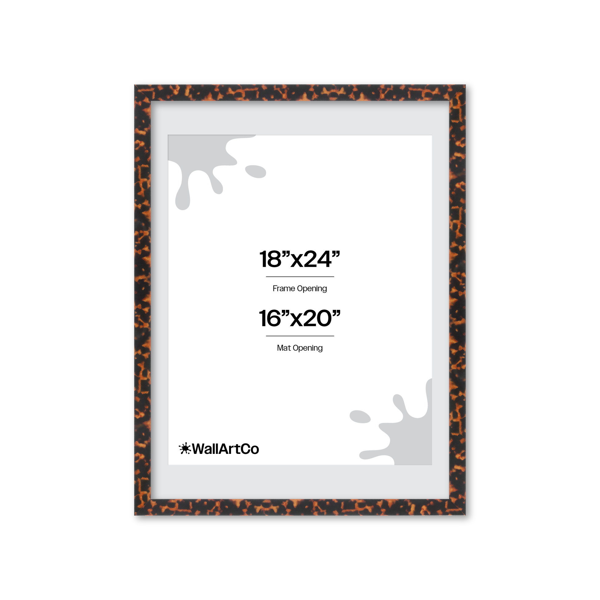 18" x 24" Tortoise Burlwood Lucca Wall Frame