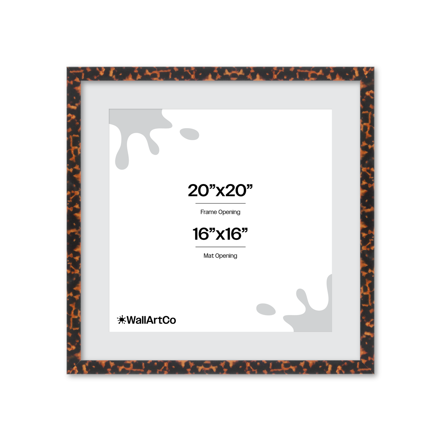 20" x 20" Tortoise Burlwood Lucca Wall Frame