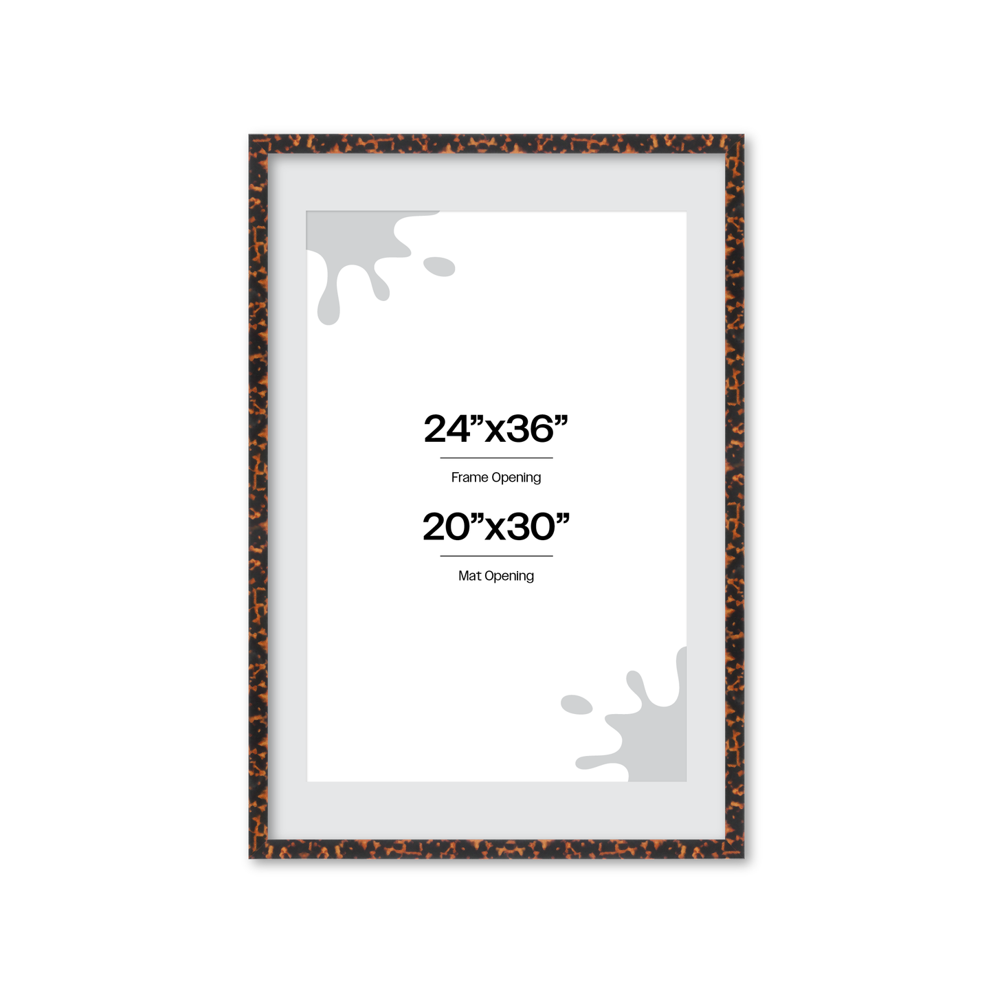 24" x 36" Tortoise Burlwood Lucca Wall Frame