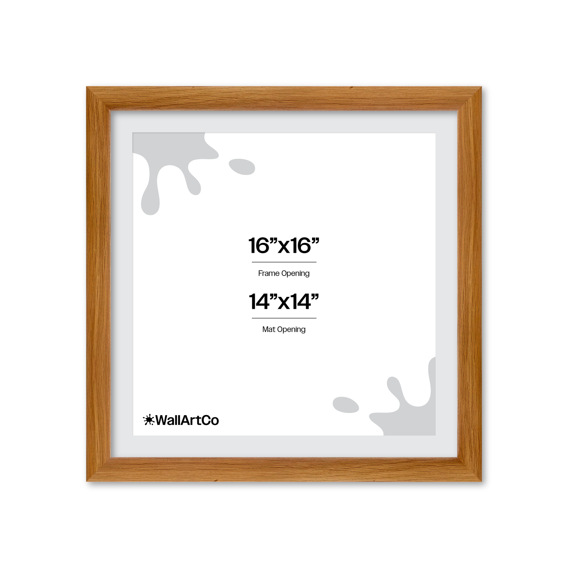 16" x 16" Light Oak Hudson Wall Frame