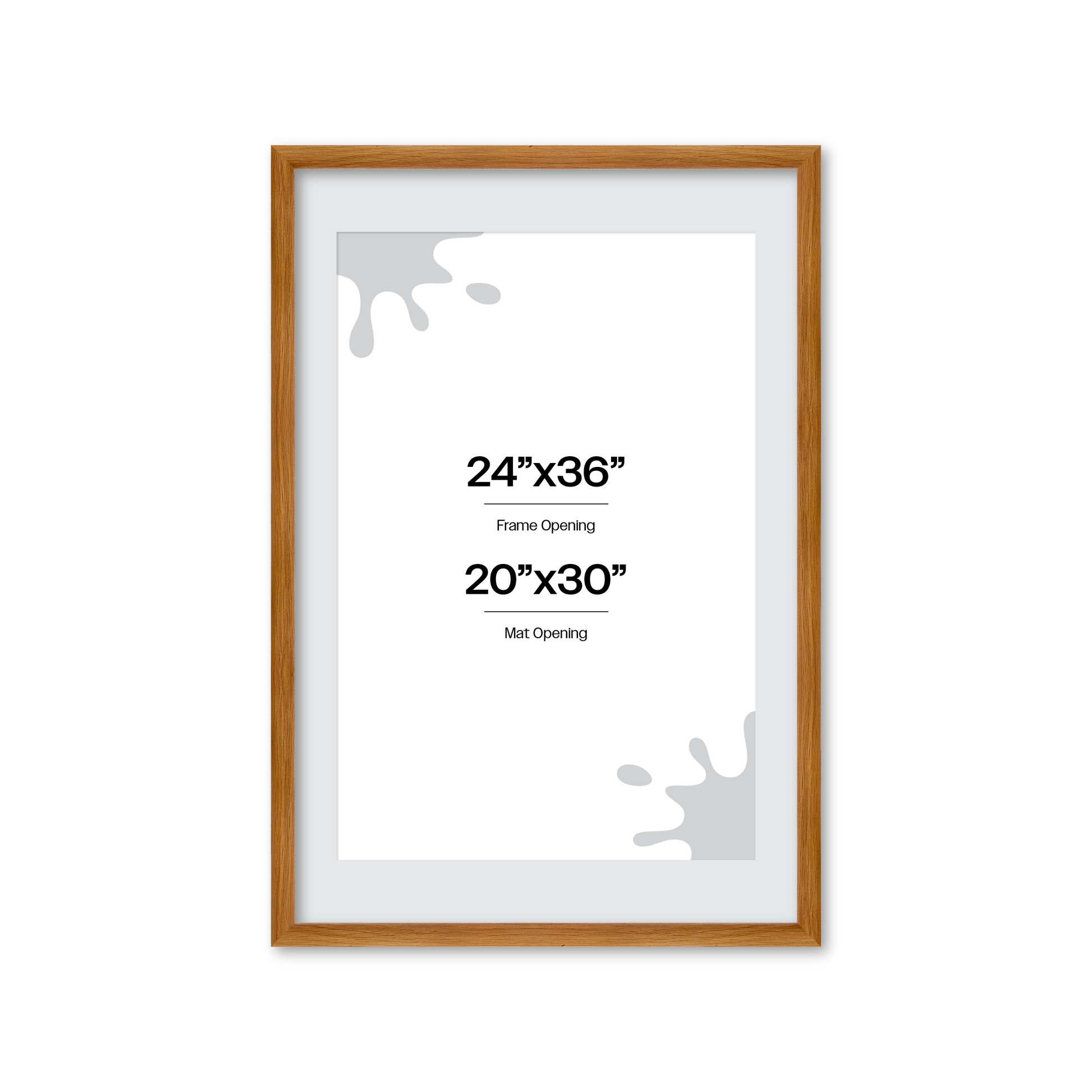 24" x 36" Light Oak Hudson Wall Frame