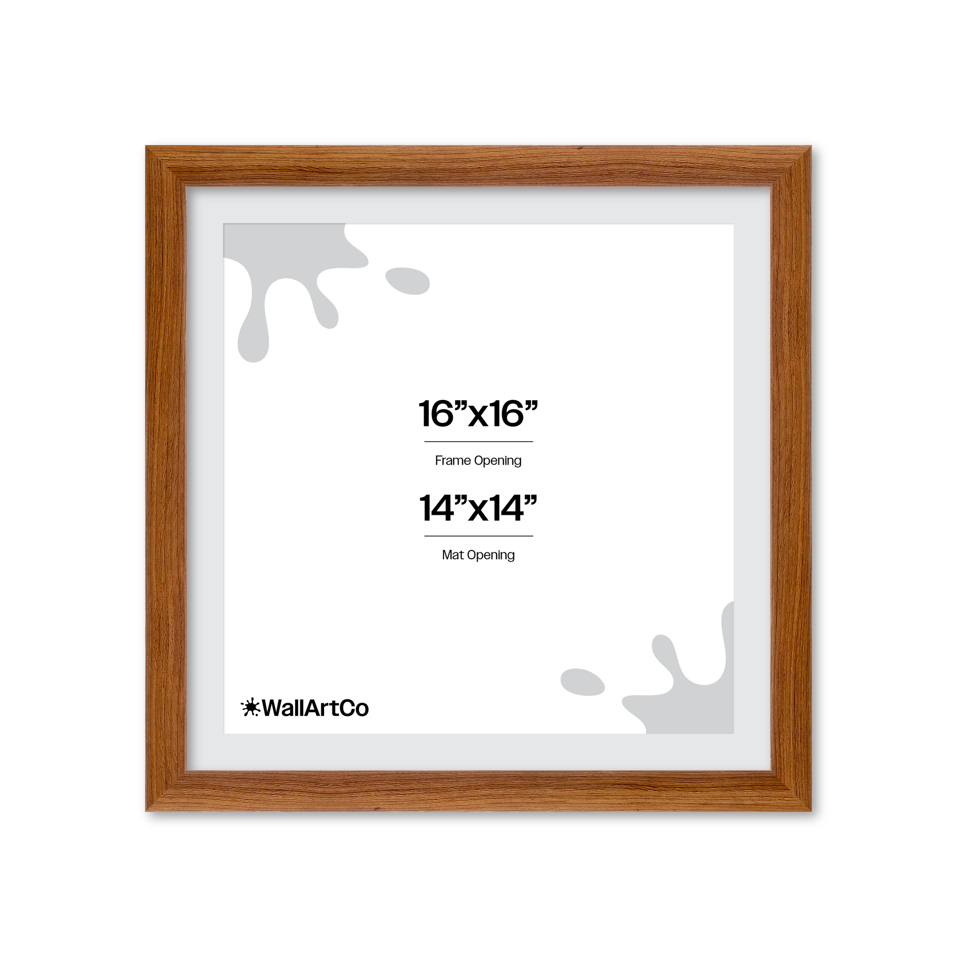 16" x 16" Light Walnut Hudson Wall Frame