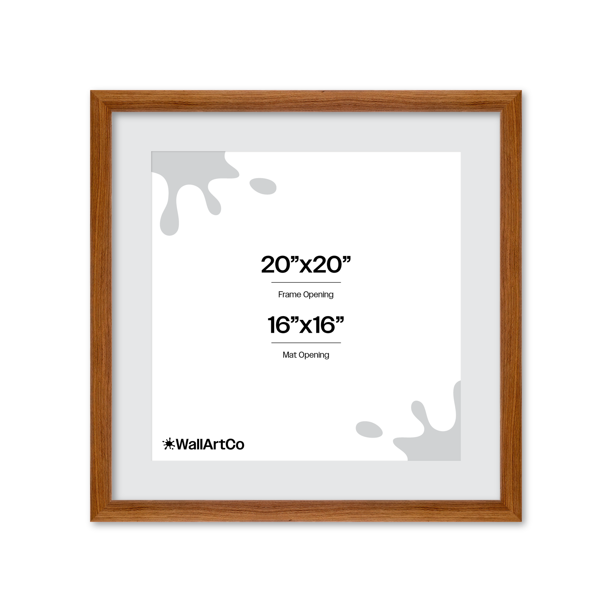 20" x 20" Light Walnut Hudson Wall Frame