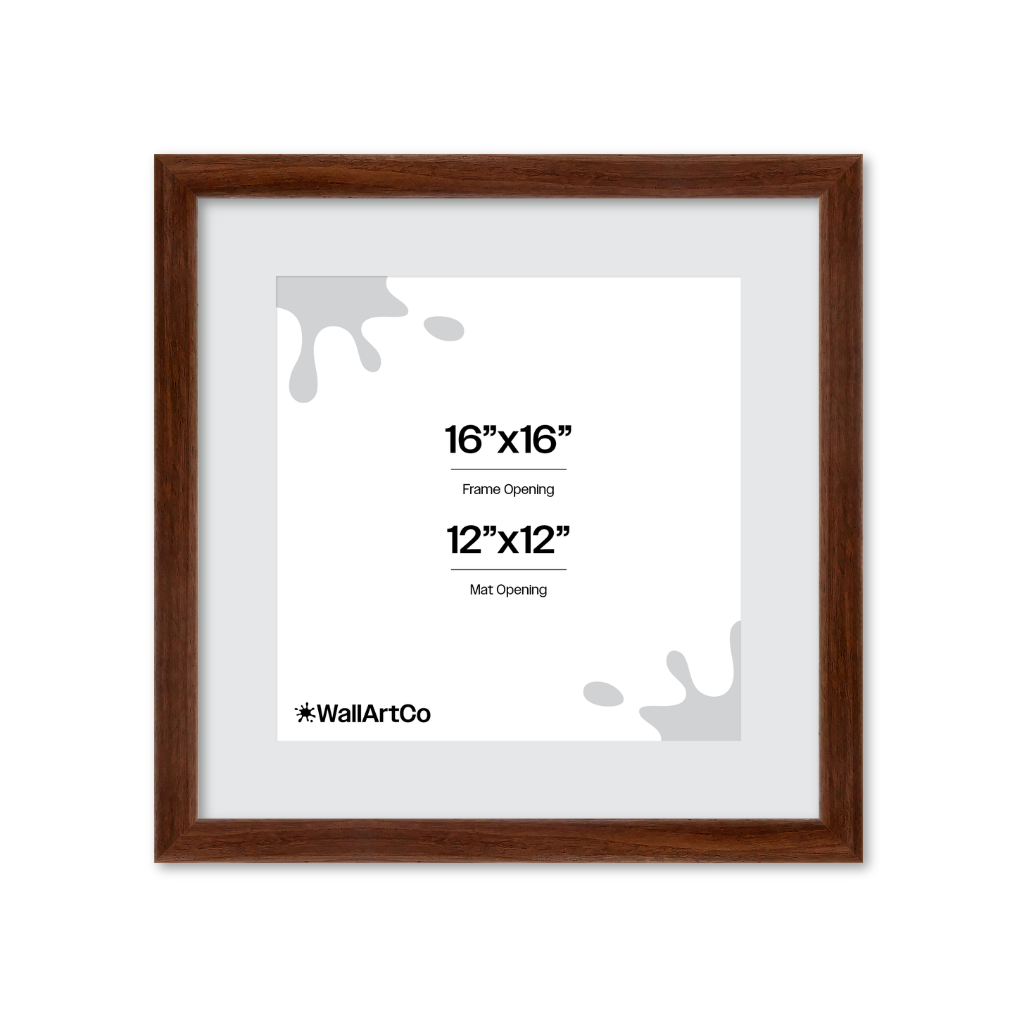 16" x 16" Dark Walnut Hudson Wall Frame