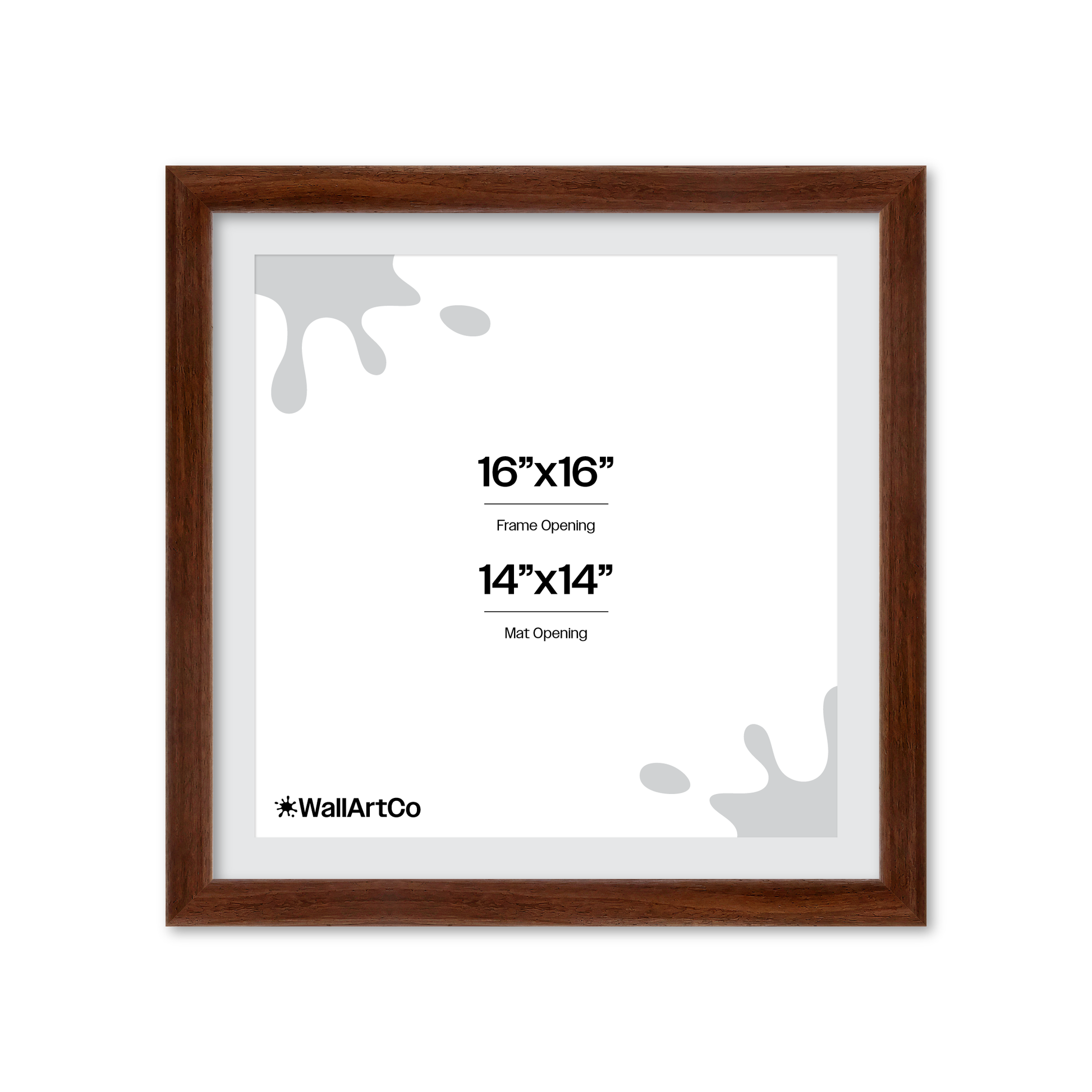 16" x 16" Dark Walnut Hudson Wall Frame