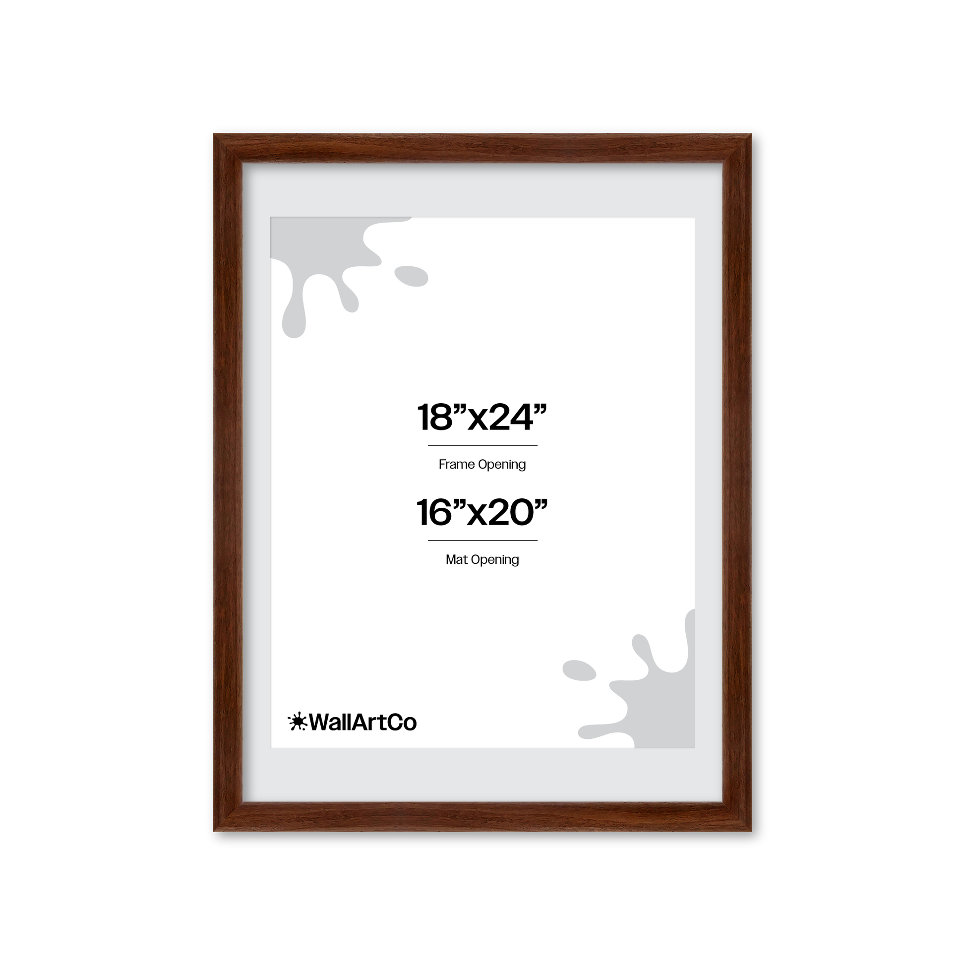 18" x 24" Dark Walnut Hudson Wall Frame