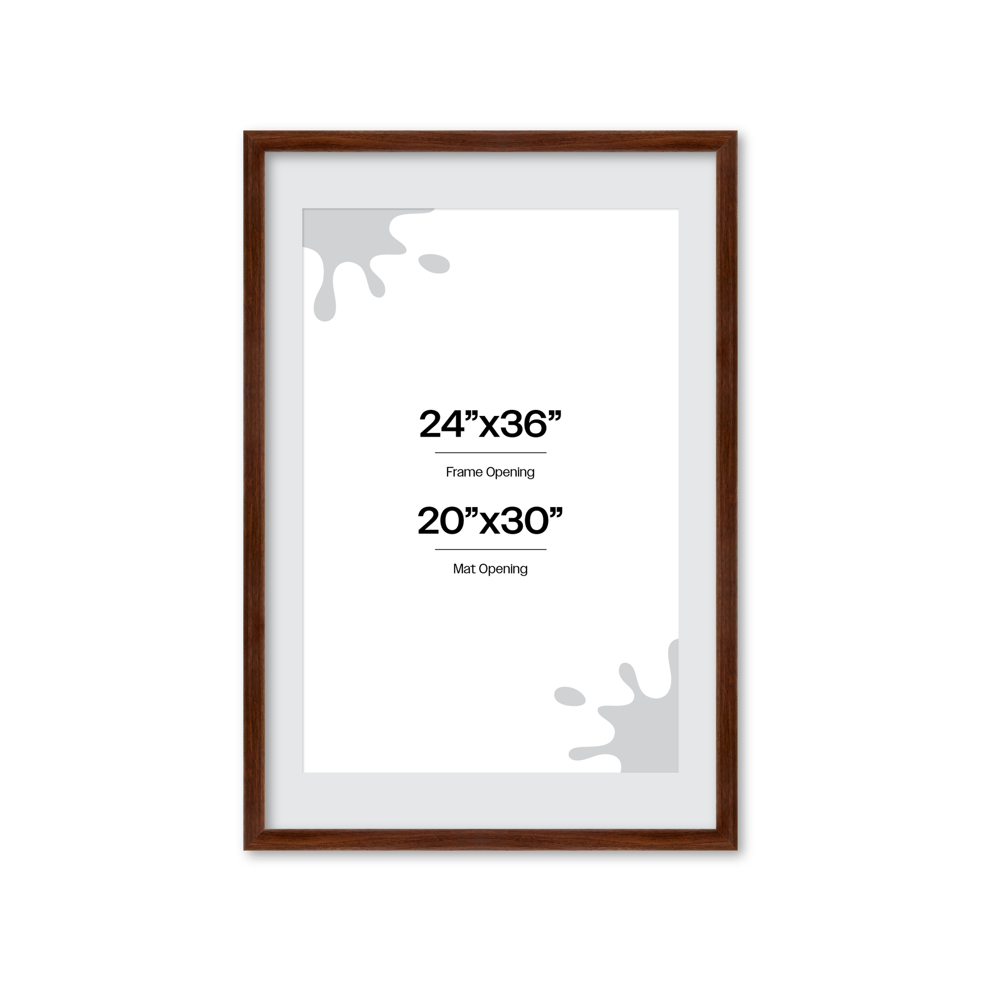 24" x 36" Dark Walnut Hudson Wall Frame