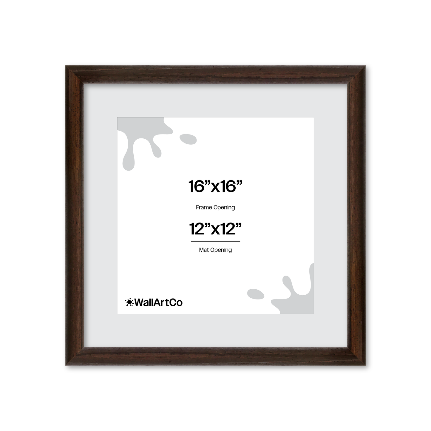 16" x 16" Dark Oak Hudson Wall Frame