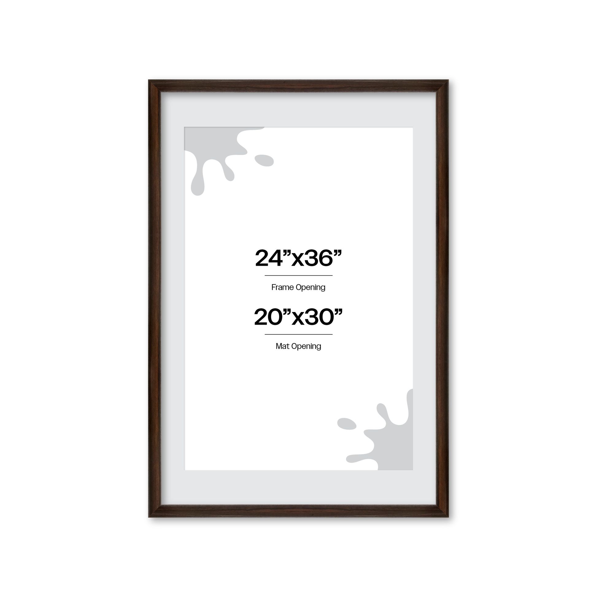 24" x 36" Dark Oak Hudson Wall Frame