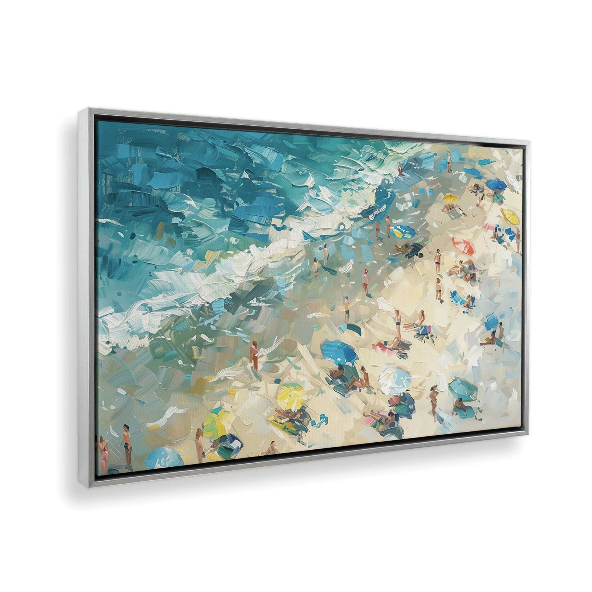 [Color:Polished Chrome],[shape:rectangle], Picture of art in a Polished Chrome frame at an angle