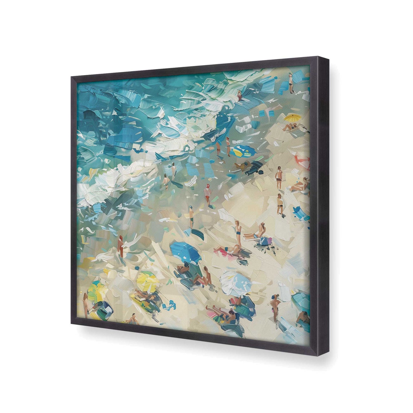 [Color:Weathered Zinc],[shape:square] Picture of art in a Weathered Zinc frame at an angle
