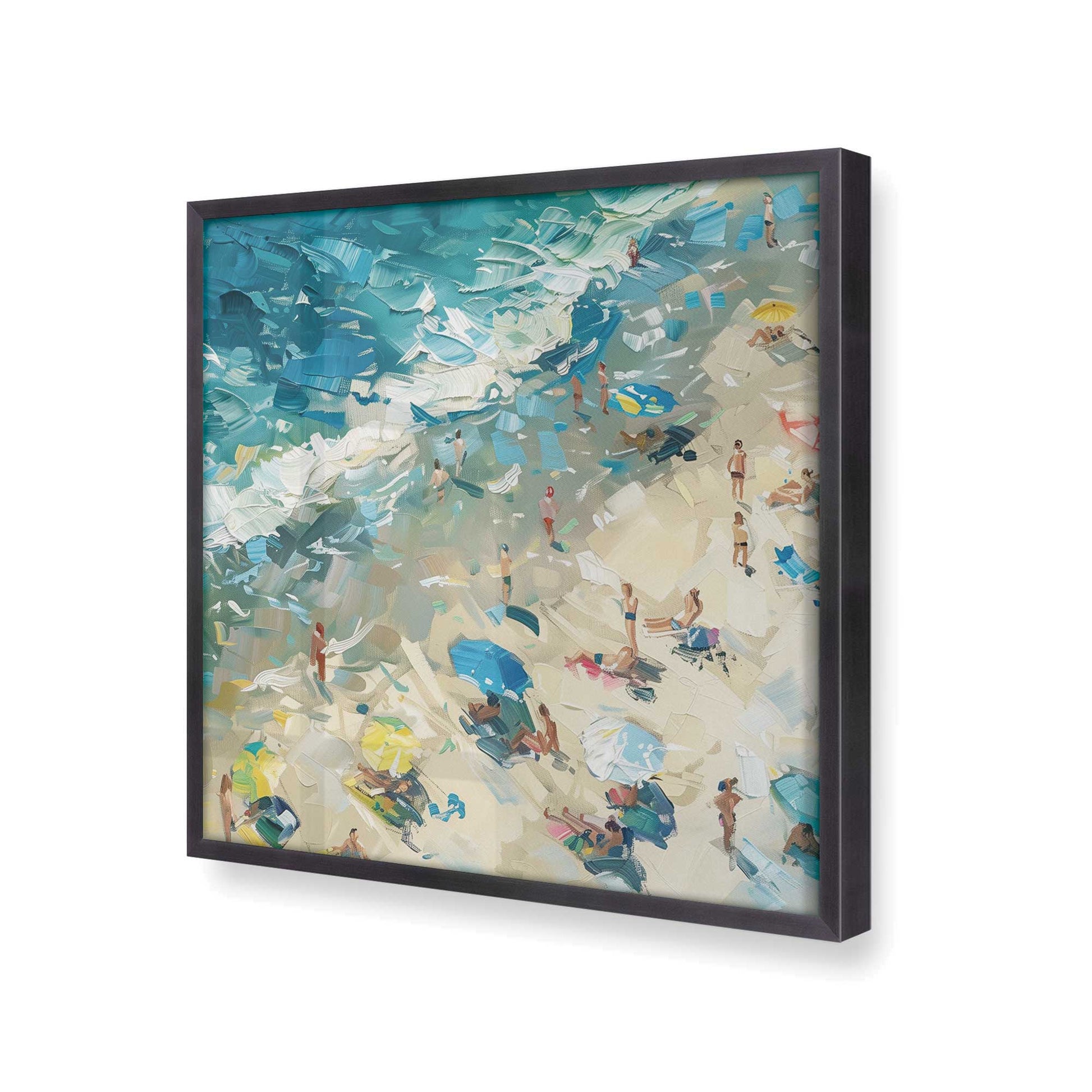 [Color:Weathered Zinc],[shape:square] Picture of art in a Weathered Zinc frame at an angle
