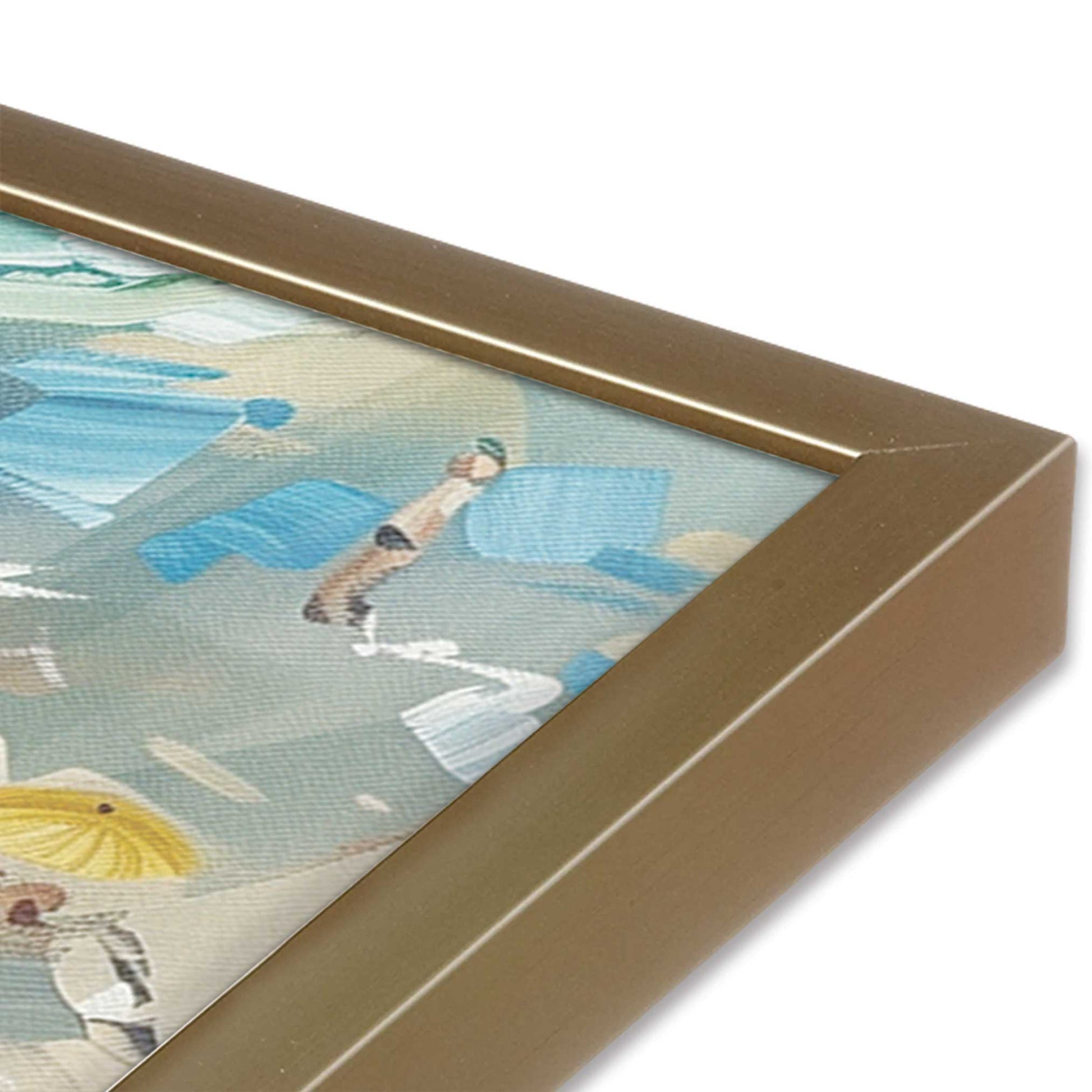 [Color:Brushed Gold],[shape:square] Picture of art in a Brushed Gold frame of the corner