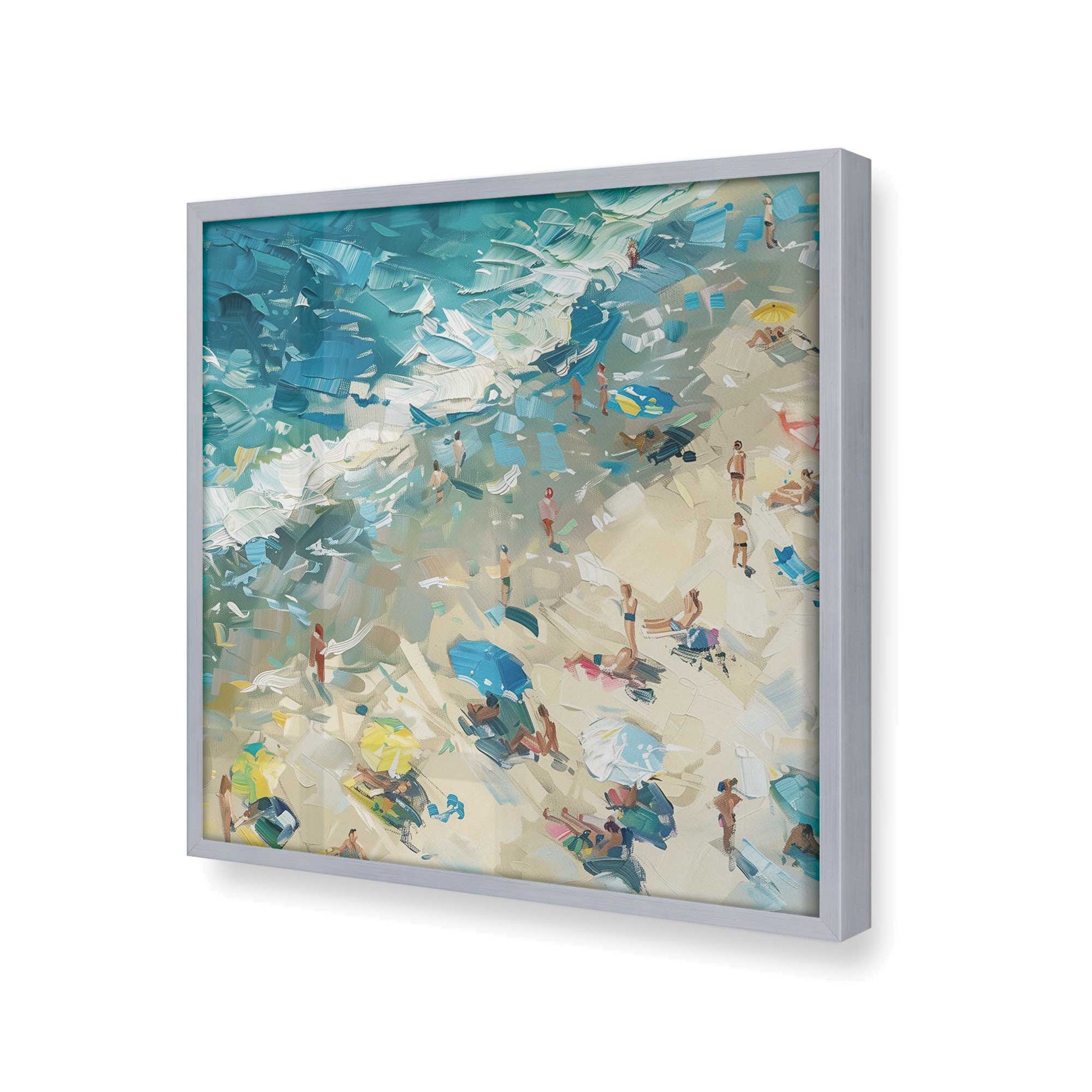 [Color:Polished Chrome],[shape:square] Picture of art in a Polished Chrome frame at an angle