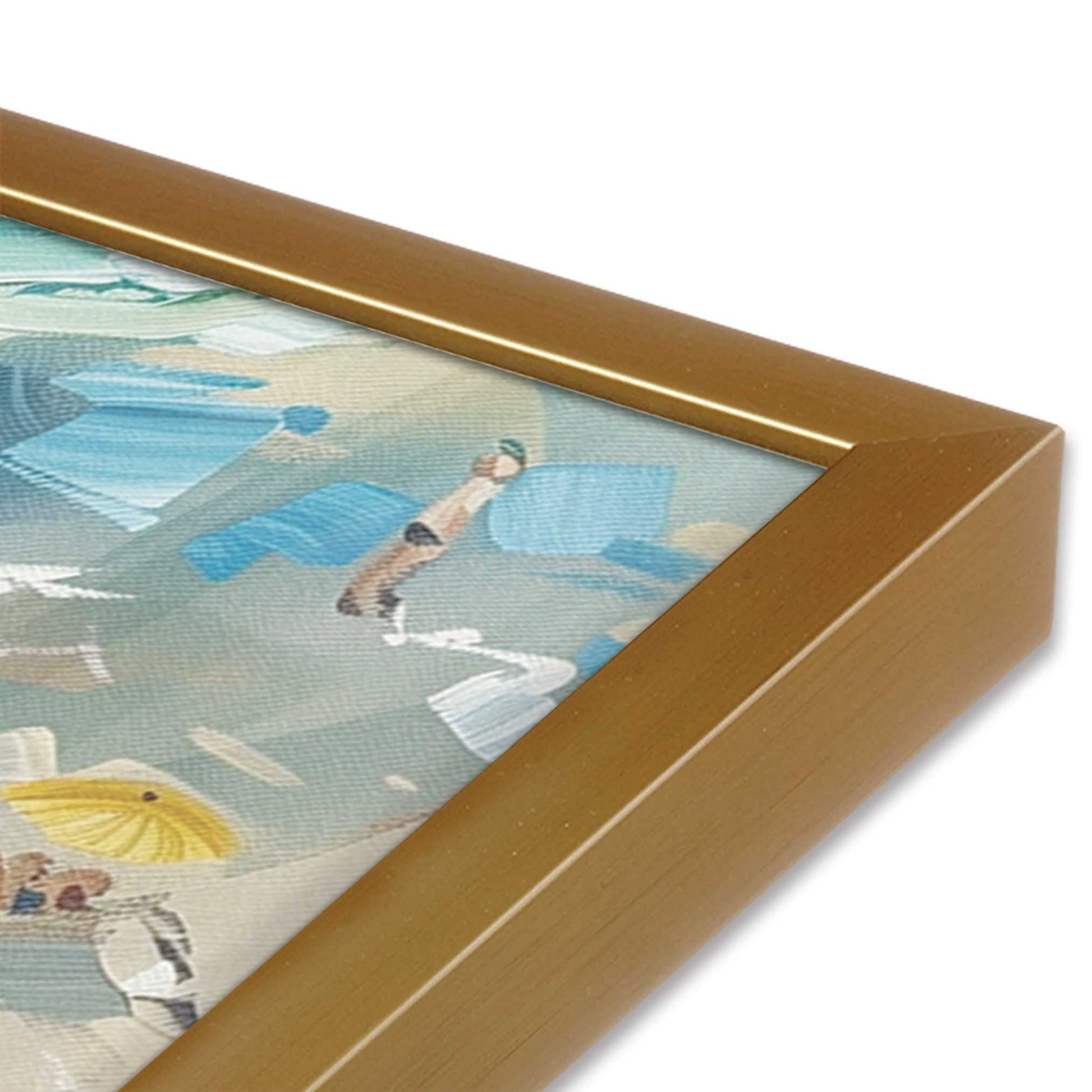[Color:Polished Gold],[shape:square] Picture of art in a Polished Gold frame of the corner