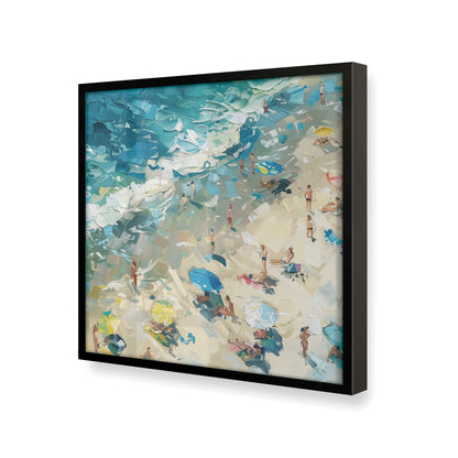 [Color:Satin Black],[shape:square] Picture of art in a Satin Black frame at an angle