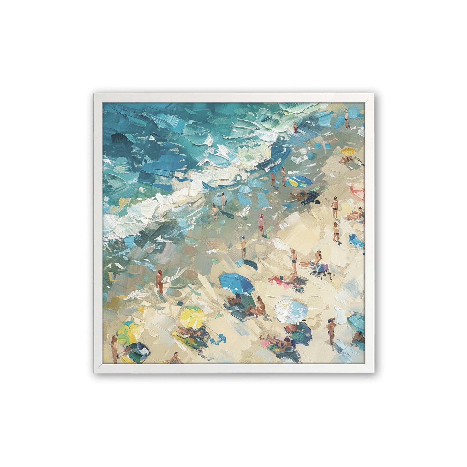 [Color:Opaque White],[shape:square] Picture of art in a Opaque White frame