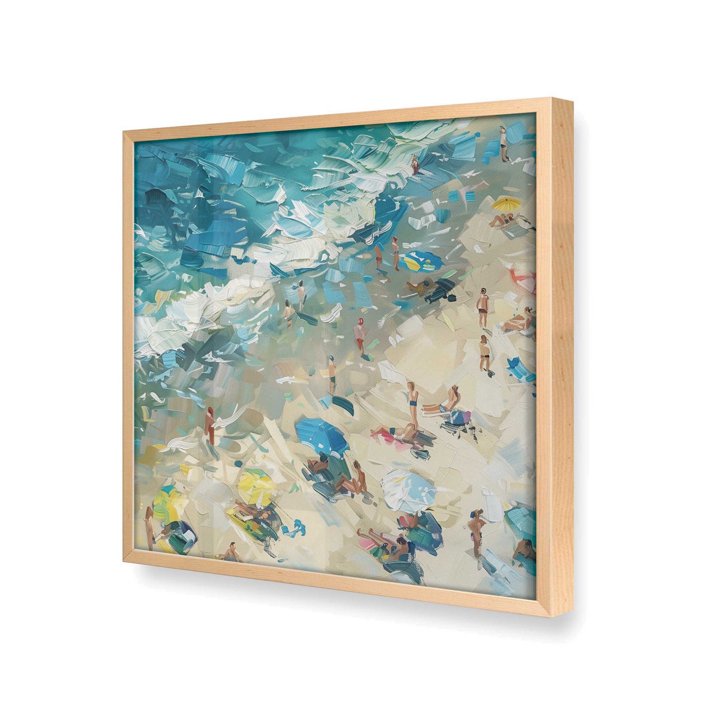 [Color:Raw Maple],[shape:square] Picture of art in a Raw Maple frame at an angle
