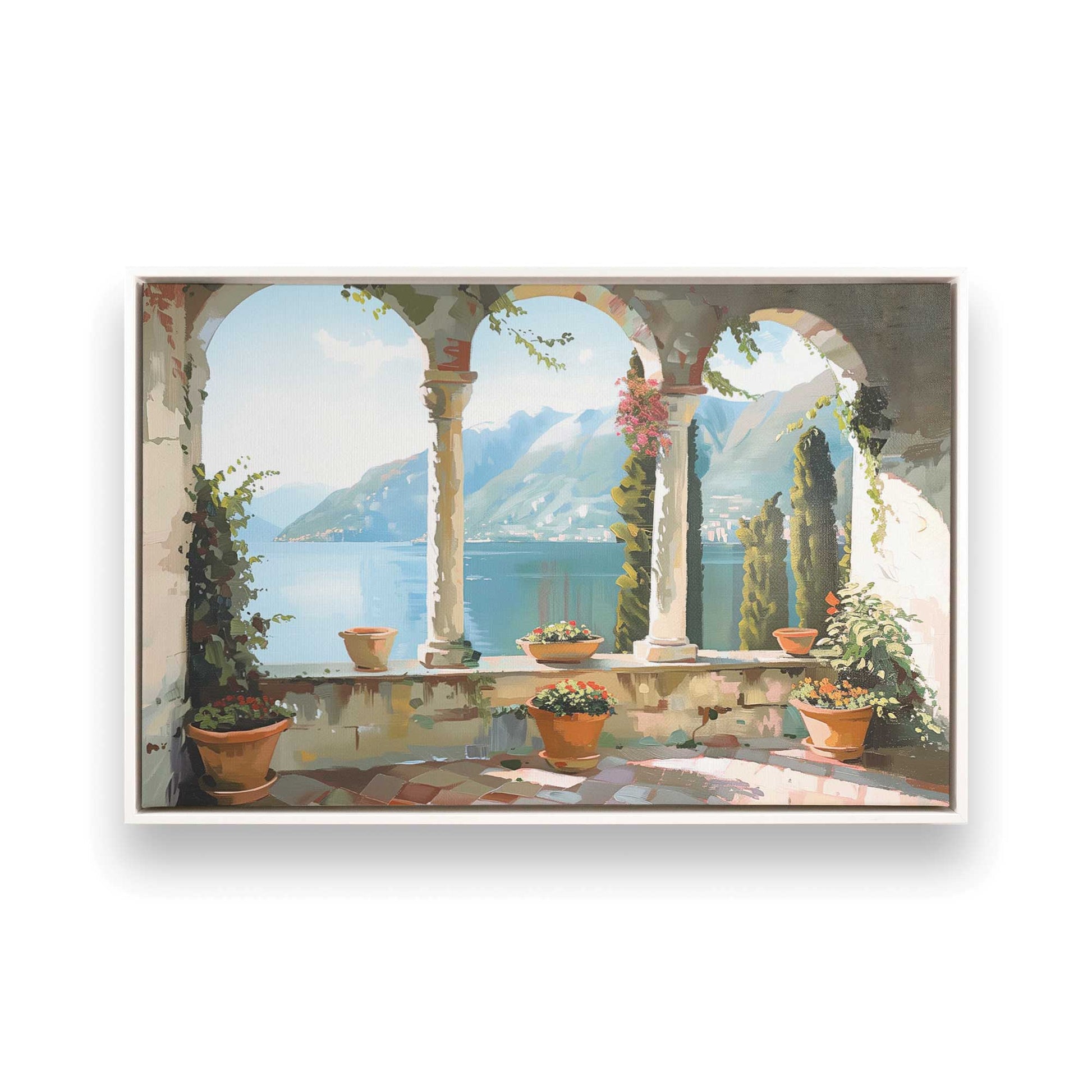 [Color:Opaque White],[shape:rectangle], Picture of art in a White frame