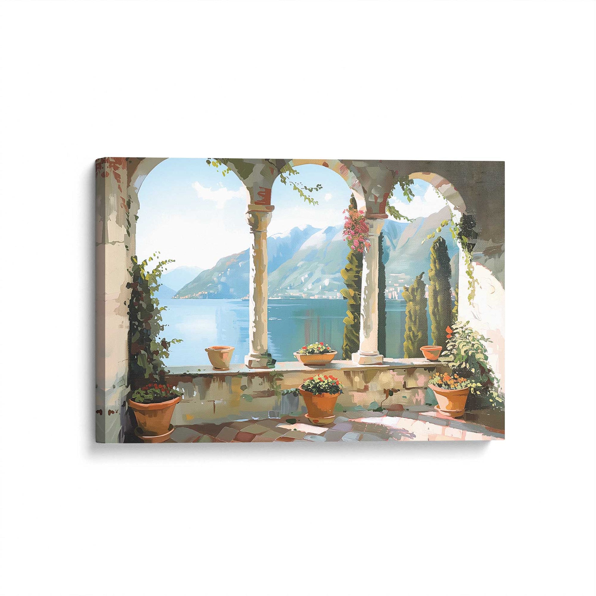 [Color:Stretched Canvas],[shape:rectangle], Picture of art at an angle