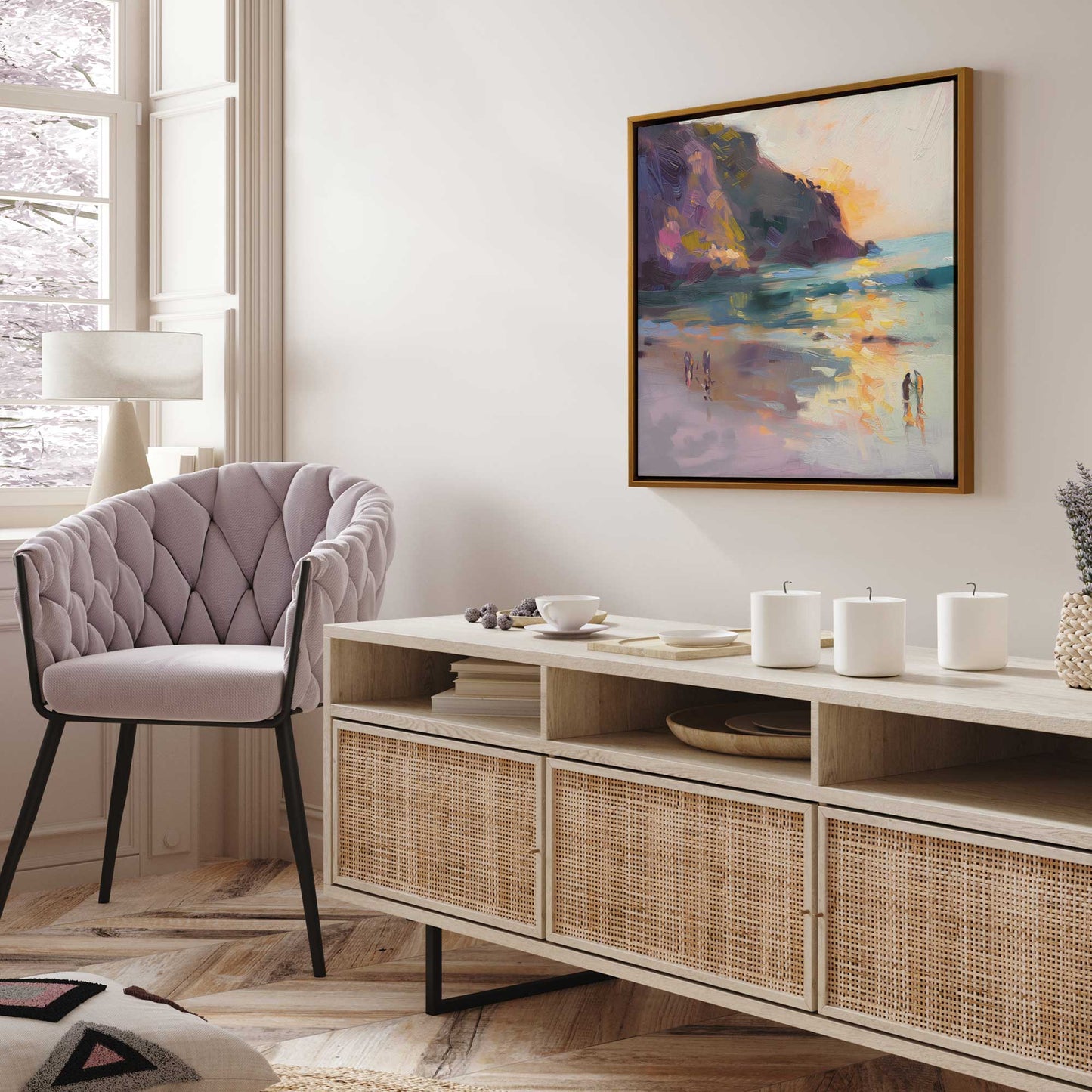 Relaxing by the Shore at Sunset I Canvas Print