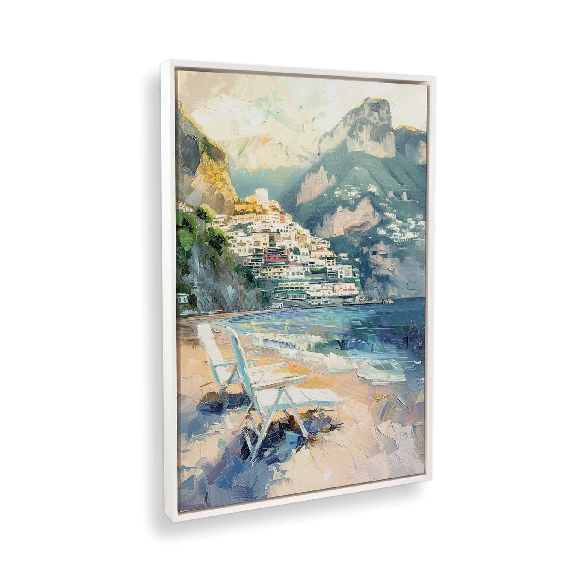 [Color:Opaque White], Picture of art in a White frame at an angle