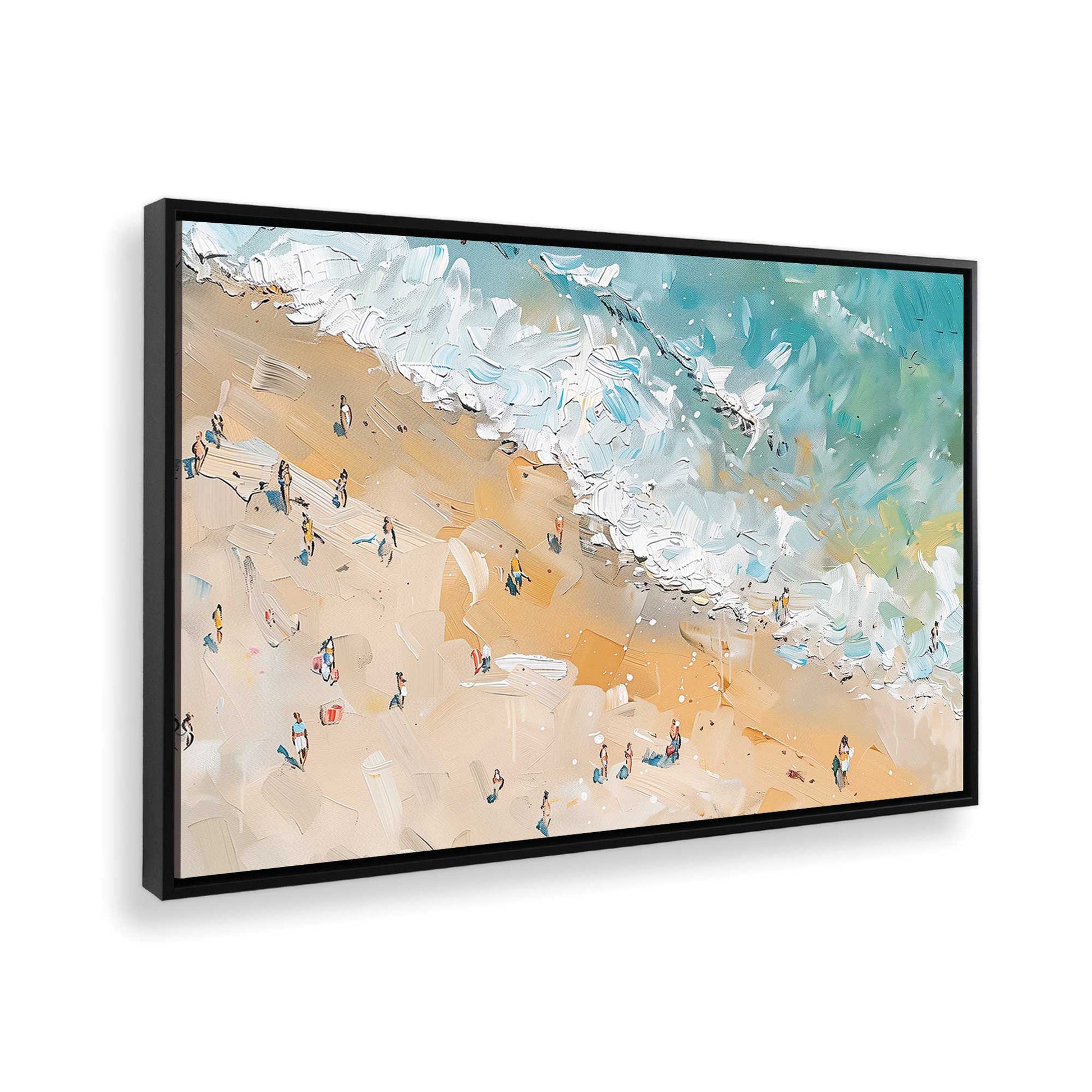 [Color:Satin Black], Picture of art in a Satin Black frame at an angle
