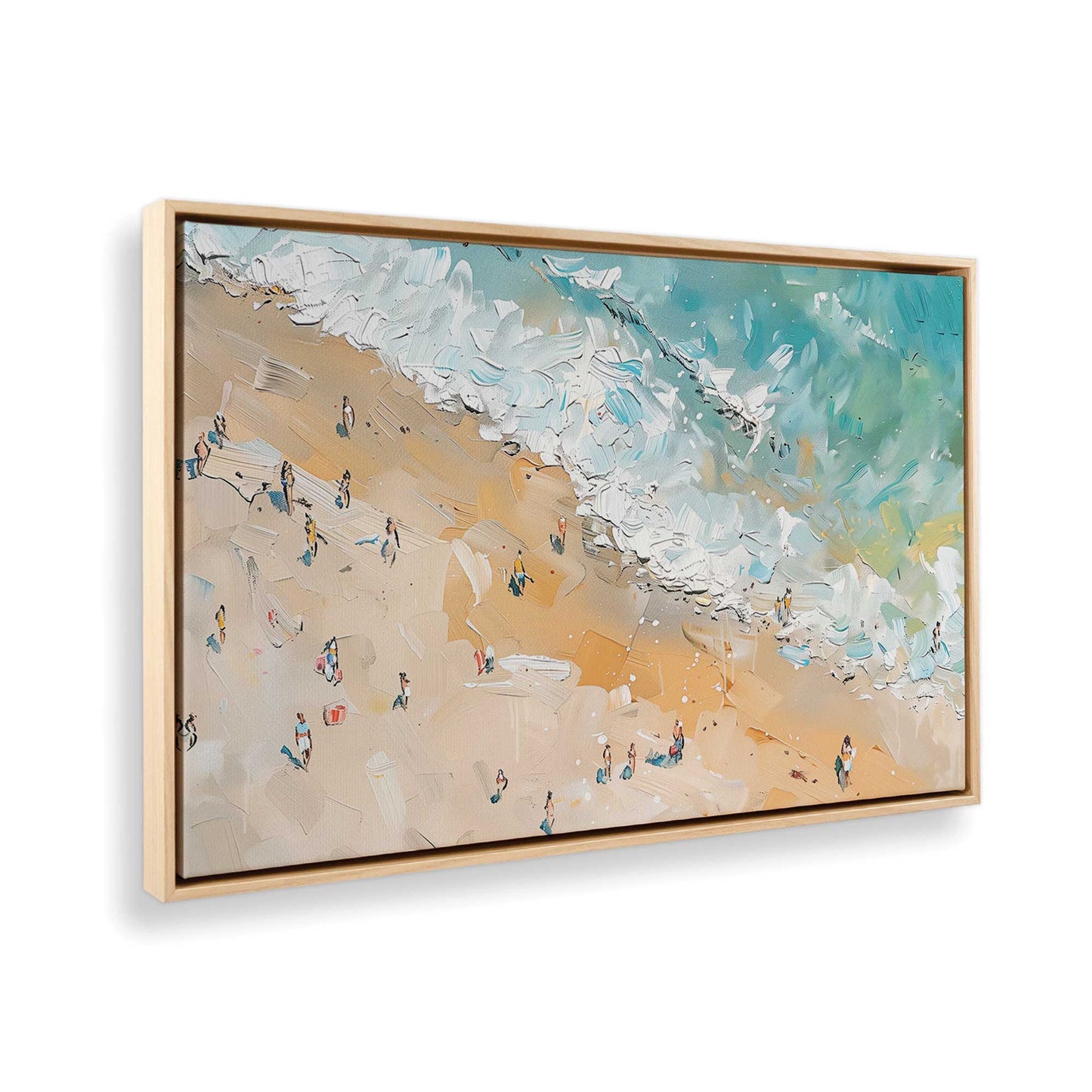 [Color:American Maple], Picture of art in a American Maple frame at an angle